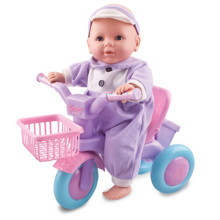 Muñeca de plástico conjunto con la bicicleta (h0318236)